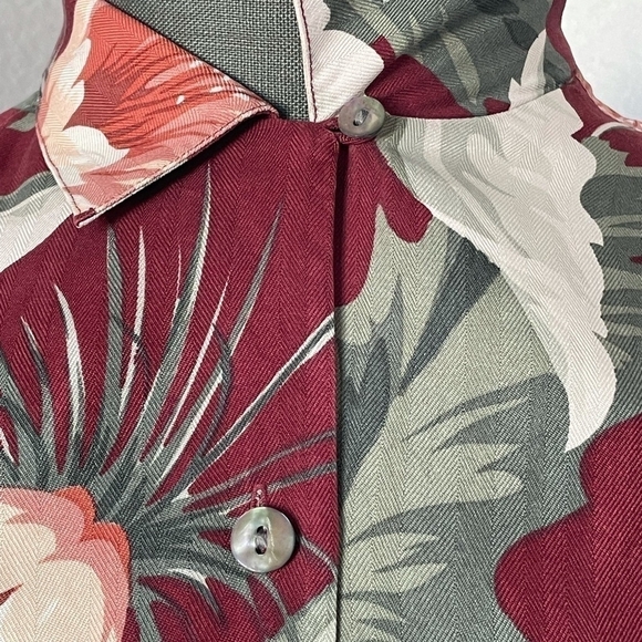 TOMMY BAHAMA Cotton Floral Print Short Sleeve Men’s Hawaiin Beach Shirt - Picture 5 of 7